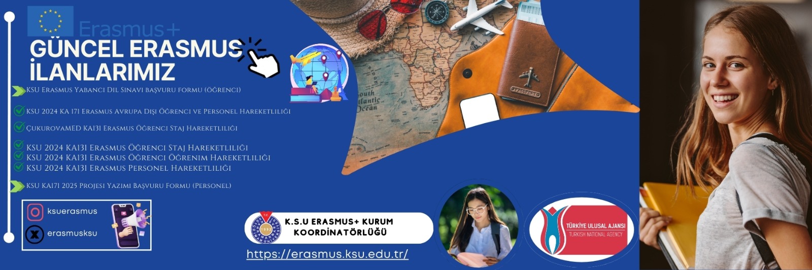 KSU Erasmus+ Tarafından İlan Edilen Güncel Tüm İlanları (Öğrenci-Personel) Görmek İçin Lütfen Tıklayınız